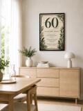 Plakat na 60-tkę dla mężczyzny - Eleganckie życzenia | Prezent na 60 urodziny 31023 - miniaturka 2