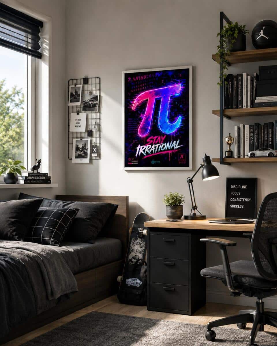 Plakat Matematyczny- Neonowa Liczba Pi π | Obraz Geek Style 70133 - zdjęcie 2