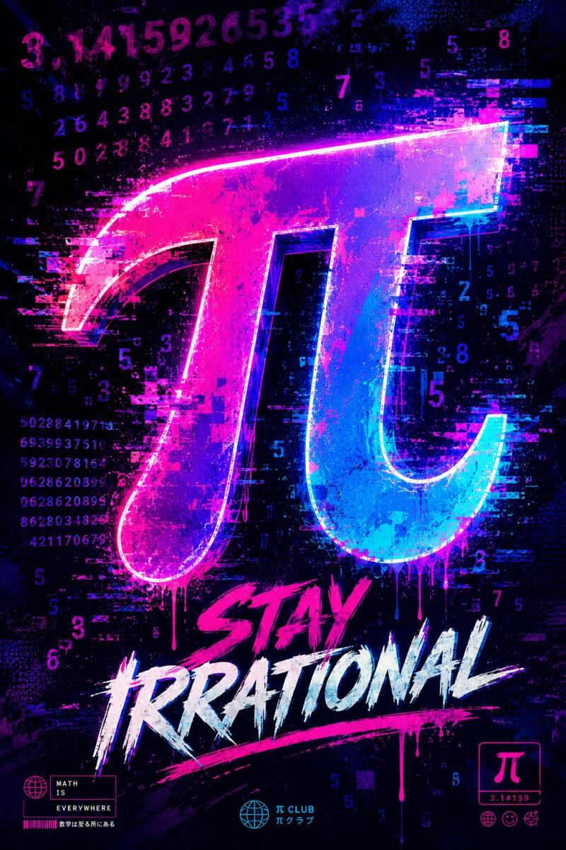 Plakat Matematyczny- Neonowa Liczba Pi π | Obraz Geek Style 70133 - zdjęcie 4
