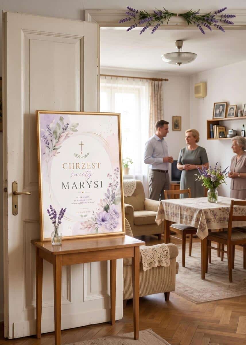 Tablica powitalna na chrzest święty | Pastelowy plakat na chrzciny boho 31047 - zdjęcie 4