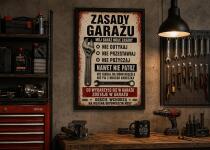 Zabawny Plakat do warsztatu | Obraz w stylu Vintage dla mężczyzny- Zasady garażu 76093 - miniaturka 2