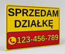 Tablica ogłoszeniowa, informacyjna | PCV | Szyld SPRZEDAM DZIAŁKĘ + numer telefonu - miniaturka 6