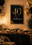 Elegancka Tablica Powitalna na 40 urodziny | Dekoracja na czterdziestkę Glamour 31077 - miniaturka 2