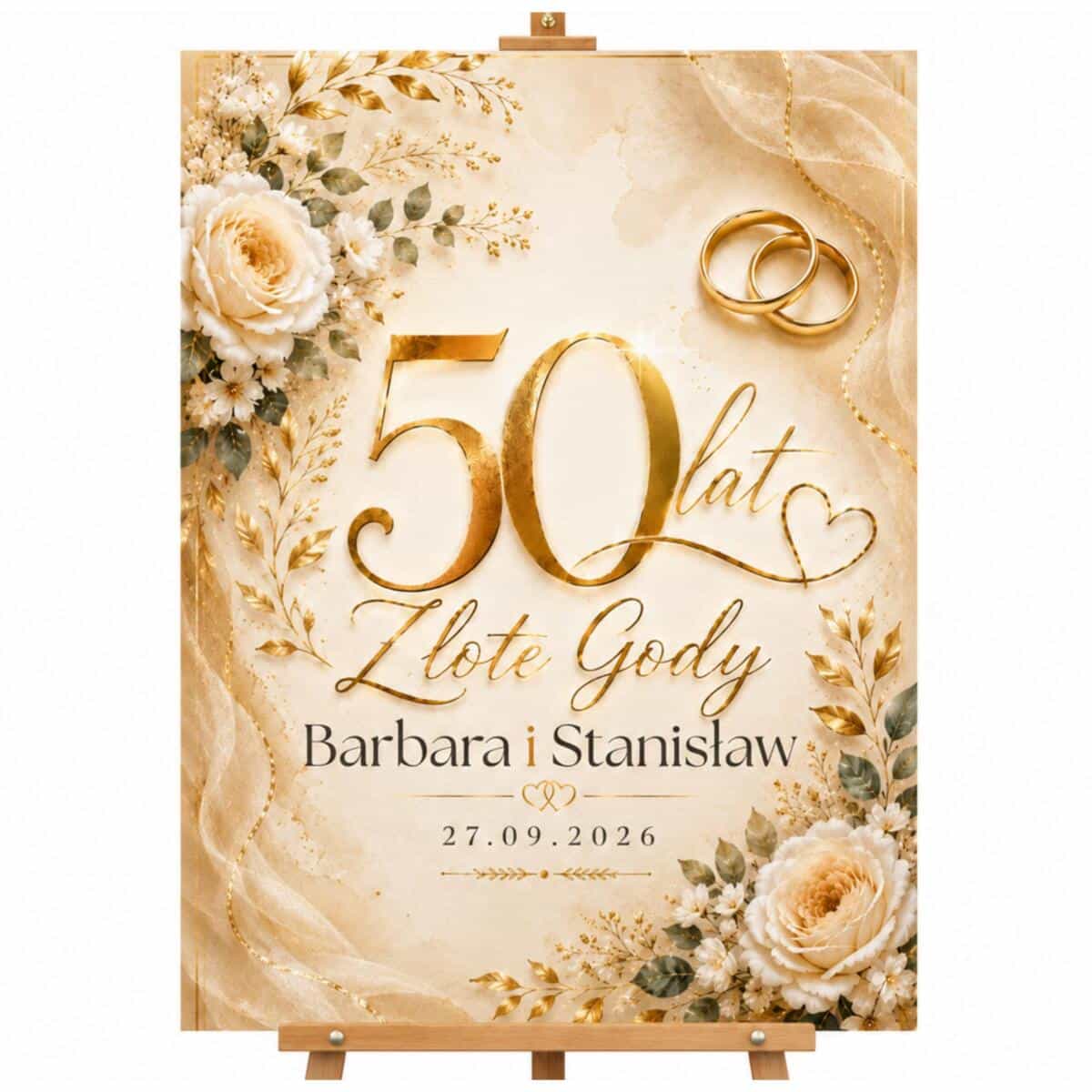 Tablica Powitalna na 50 Rocznicę Ślubu – Złote Gody | Plakat na 50 lat małżeństwa 31068