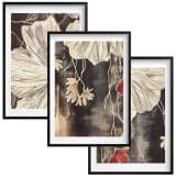 Eleganckie Plakaty z kwiatami- Beżowe Maki |Zestaw Obrazów w stylu Vintage 42250 - miniaturka 1