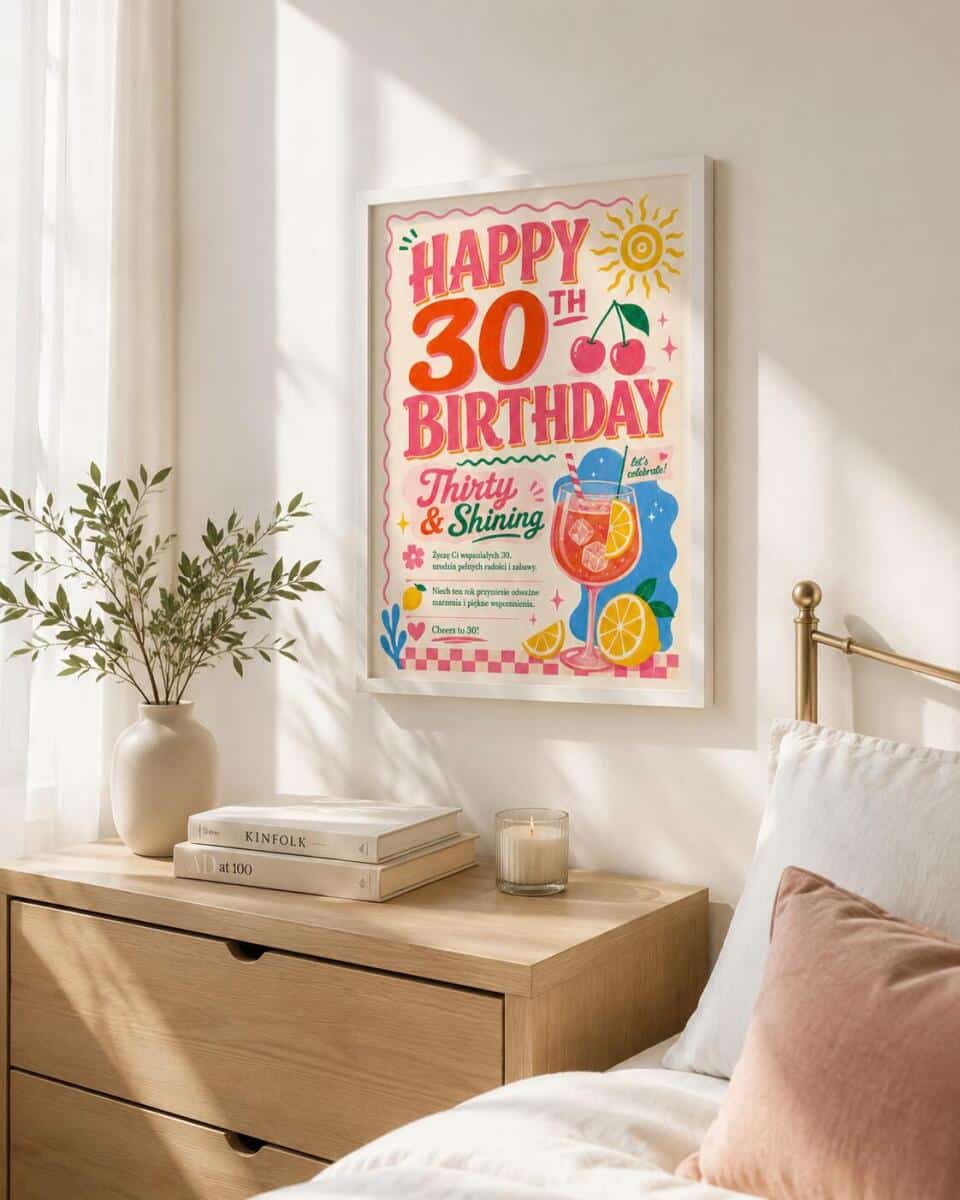 Prezent urodzinowy 30 lat | Plakat na 30 urodziny dla dziewczyny 31026 - zdjęcie 4