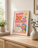 Prezent urodzinowy 20 lat | Plakat na 20 urodziny dla dziewczyny 31025 - miniaturka 2