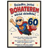 Plakat na 60-tkę dla dziadka - Super dziadek | Prezent na 60 urodziny z życzeniami 31020 - miniaturka 1