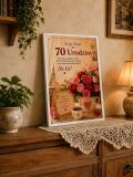 Plakat na 70 urodziny z życzeniami - Kwiaty | Prezent na 70-tkę 31016 - miniaturka 3