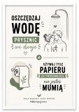 Nowoczesny EKO Plakat do Łazienki – Oszczędzaj Wodę i Papier | Zabawny Obraz do toalety 76077 - miniaturka 2