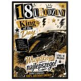 Plakat z autem na 18 urodziny  | Motoryzacyjny prezent dla chłopaka na osiemnastke  31012 - miniaturka 1