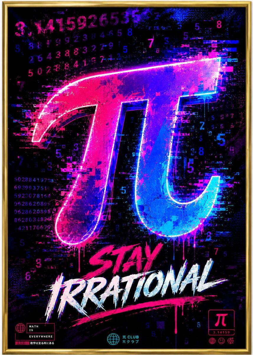 Plakat Matematyczny- Neonowa Liczba Pi π | Obraz Geek Style 70133