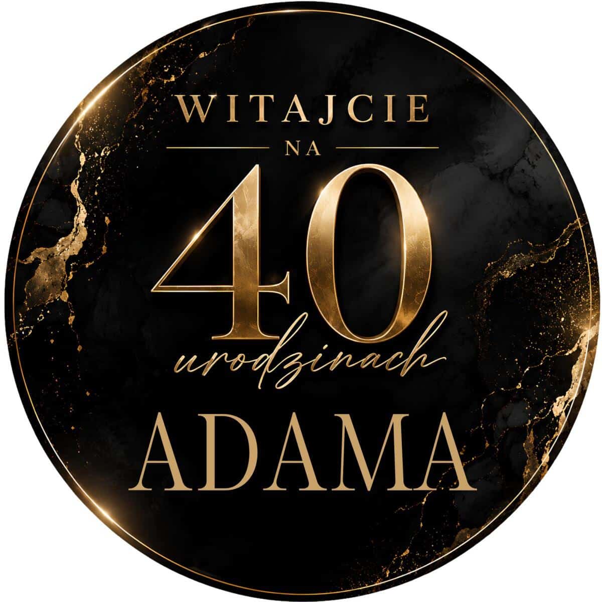 Tablica Powitalna na 40 urodziny | Dekoracja na czterdziestkę Glamour Złoto i Czerń 31075 - zdjęcie 6