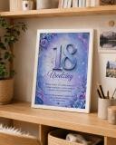 Plakat na osiemnastkę z życzeniami - Kwiaty | Pamiątka 18 urodzin  31013 - miniaturka 3