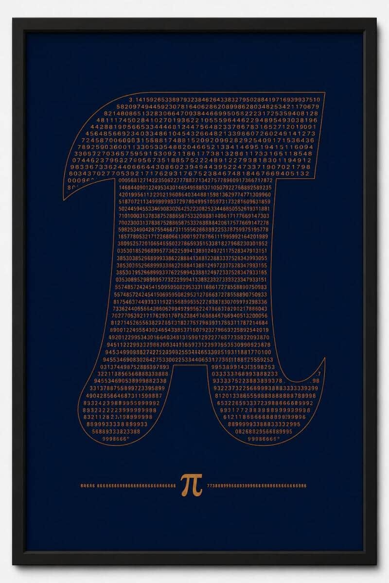 Plakat Matematyczny- Złota Liczba Pi π | Obraz Naukowy do biura, gabinetu, pokoju ucznia 70134 - zdjęcie 4