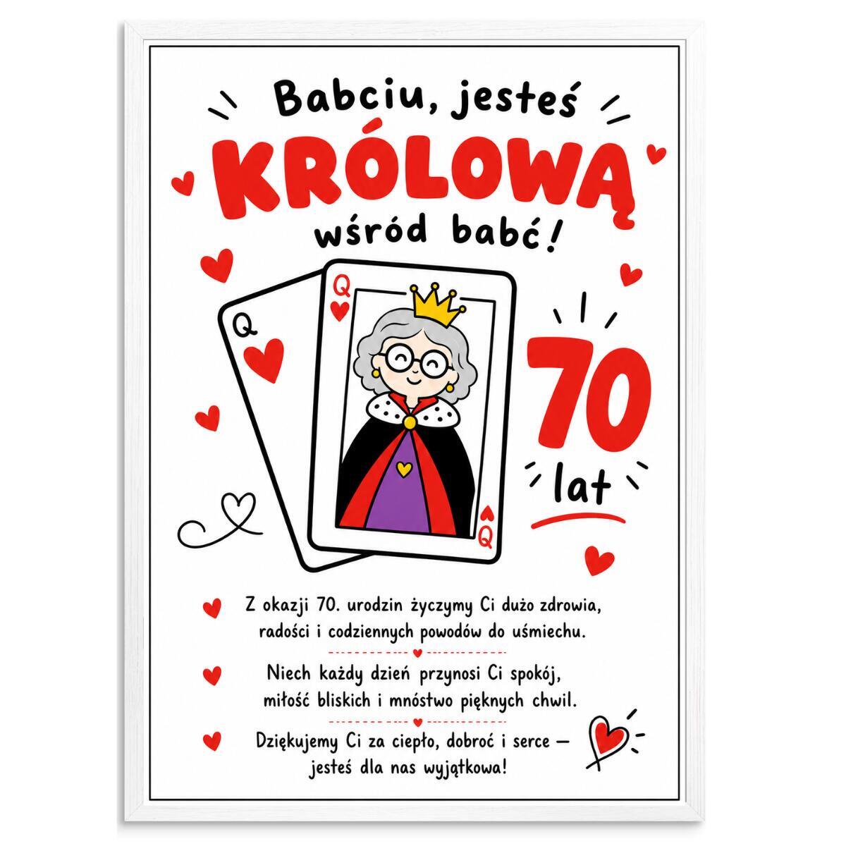 Plakat z życzeniami dla babci - 70 lat | Pamiątka urodzinowa 31015 - zdjęcie 6