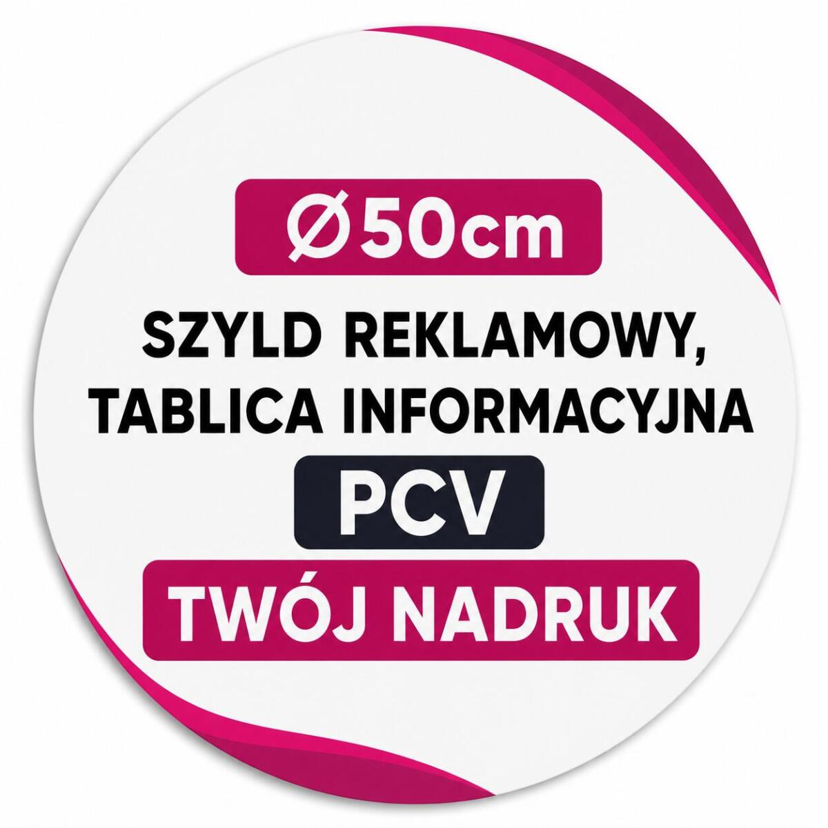 Tablica reklamowa z logo | PCV 50cm | Okrągły Szyld firmowy z nadrukiem