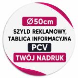 Tablica reklamowa z logo | PCV 50cm | Okrągły Szyld firmowy z nadrukiem - miniaturka 1