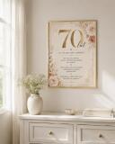 Plakat z życzeniami na 70 urodziny | Elegancka pamiątka na 70-tkę 31017 - miniaturka 3