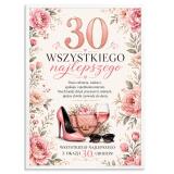 Plakat z życzeniami na 30 urodziny - Kwiaty | Pamiątka na 30-tkę dla kobiety 31028 - miniaturka 1