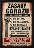 Zabawny Plakat do warsztatu | Obraz w stylu Vintage dla mężczyzny- Zasady garażu 76093 - miniaturka 1