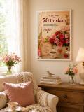 Plakat na 70 urodziny z życzeniami - Kwiaty | Prezent na 70-tkę 31016 - miniaturka 2