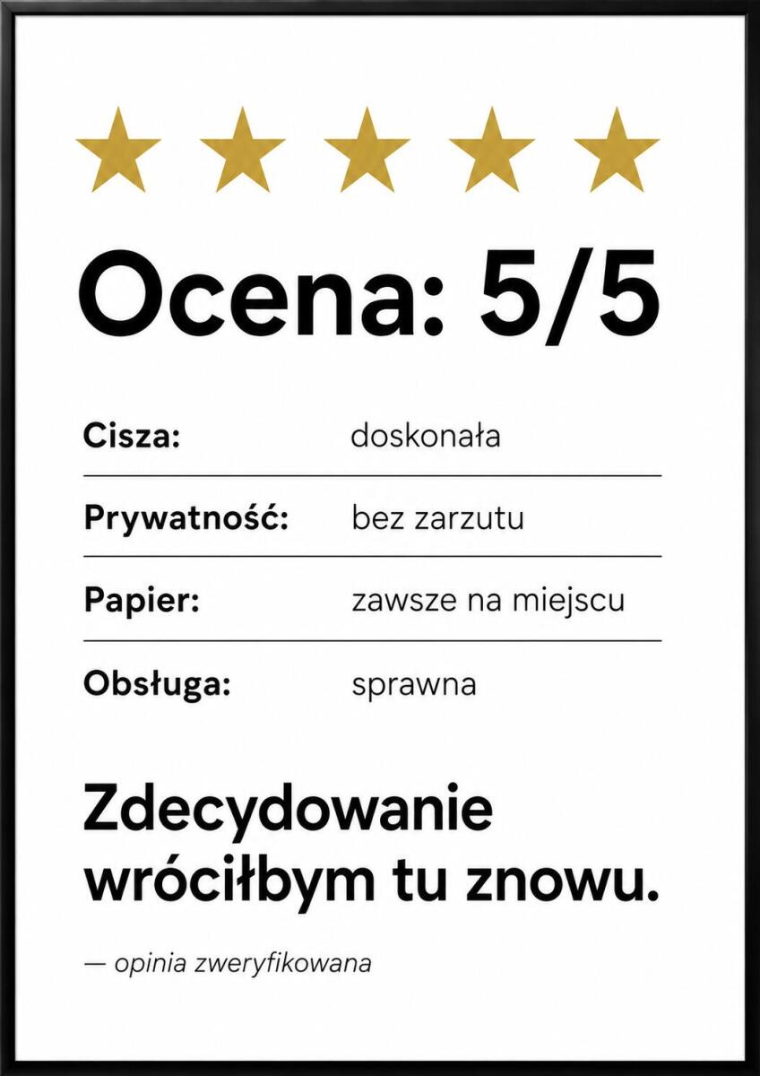 Humorystyczna Dekoracja do Łazienki- Plakat z opinią o wc | Zabawny Obraz do toalety 76074