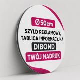 Okrągły Szyld firmowy na zamówienie | DIBOND 50cm  | Zewnętrzna Tablica Reklamowa z Logo - miniaturka 2