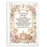 Plakat na 1 urodziny dziecka | Życzenia na roczek od chrzestnej  31009 - miniaturka 1