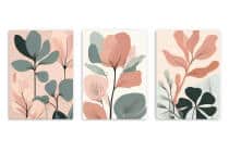 Zestaw 3 Plakatów Botanicznych Japandi | Pastelowe Liście Modern Organic do Salonu 42255 - miniaturka 8