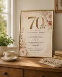 Plakat z życzeniami na 70 urodziny | Elegancka pamiątka na 70-tkę 31017 - miniaturka 4