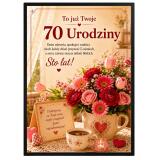 Plakat na 70 urodziny z życzeniami - Kwiaty | Prezent na 70-tkę 31016 - miniaturka 5