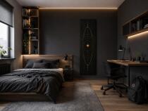 Nowoczesny Obraz Geometryczny Czarno-Złoty | Elegancka Ozdoba do Salonu 76055 - miniaturka 3