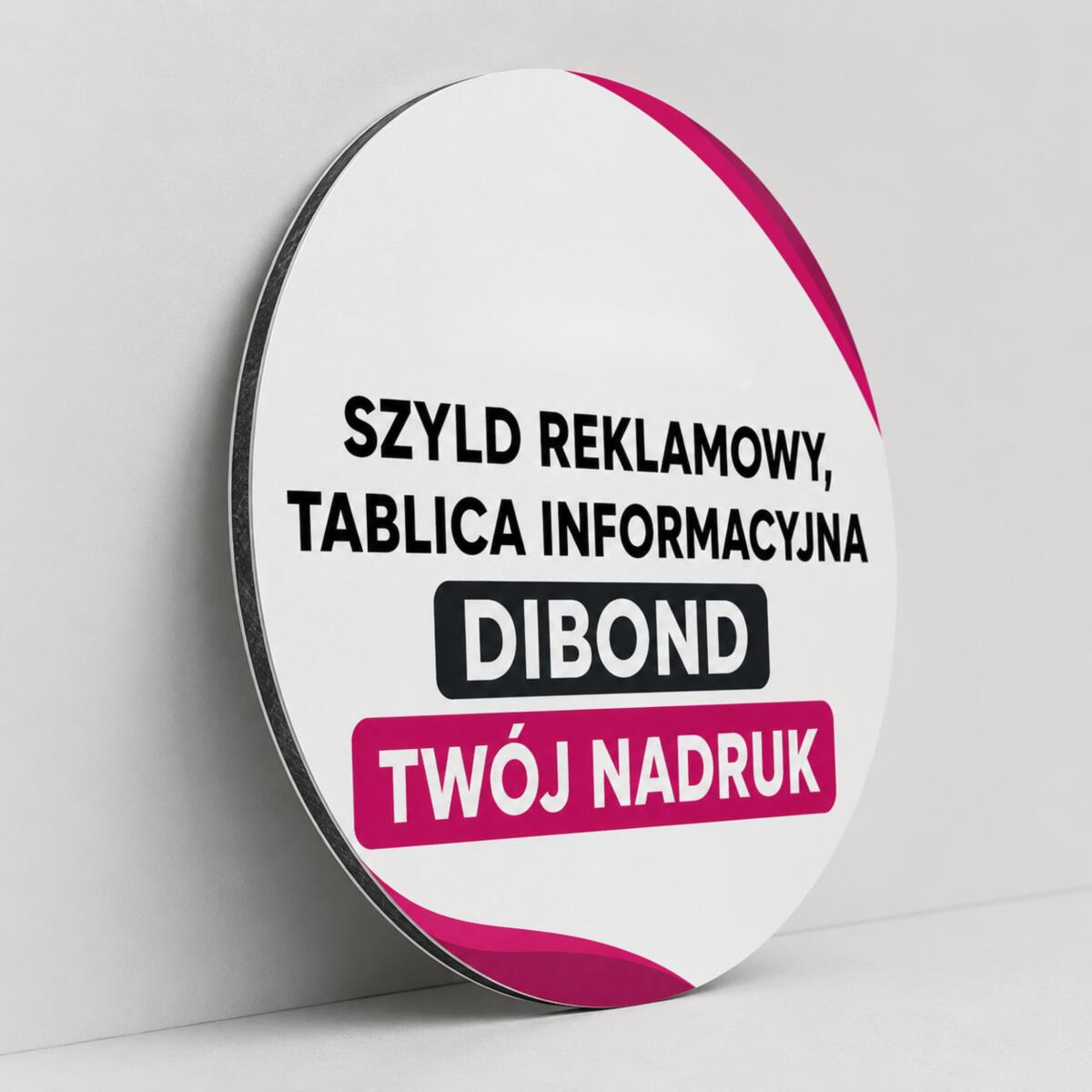 Okrągły Szyld firmowy na zamówienie | DIBOND | Zewnętrzna Tablica Reklamowa z Logo - zdjęcie 2