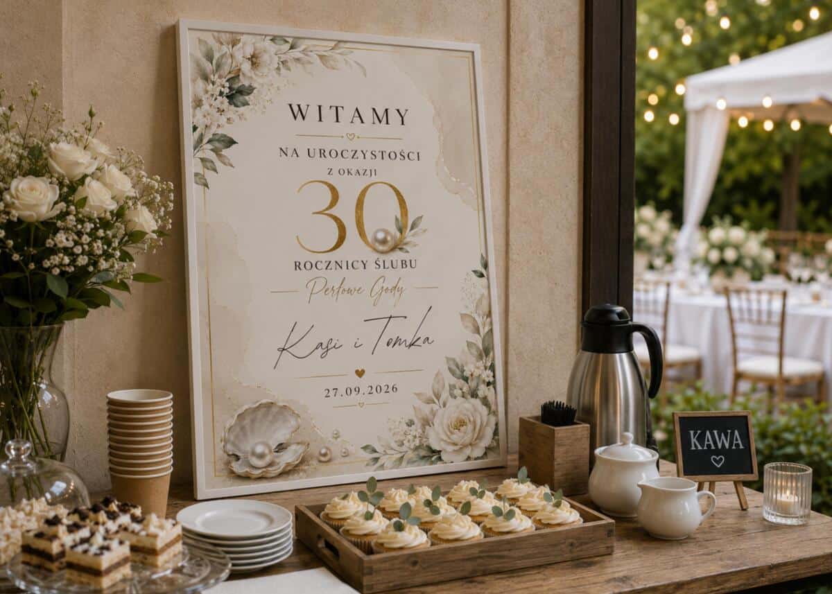 Personalizowana Tablica Powitalna- 30 Rocznica Ślubu, Perłowe Gody, 30 lat małżeństwa 31064 - zdjęcie 4