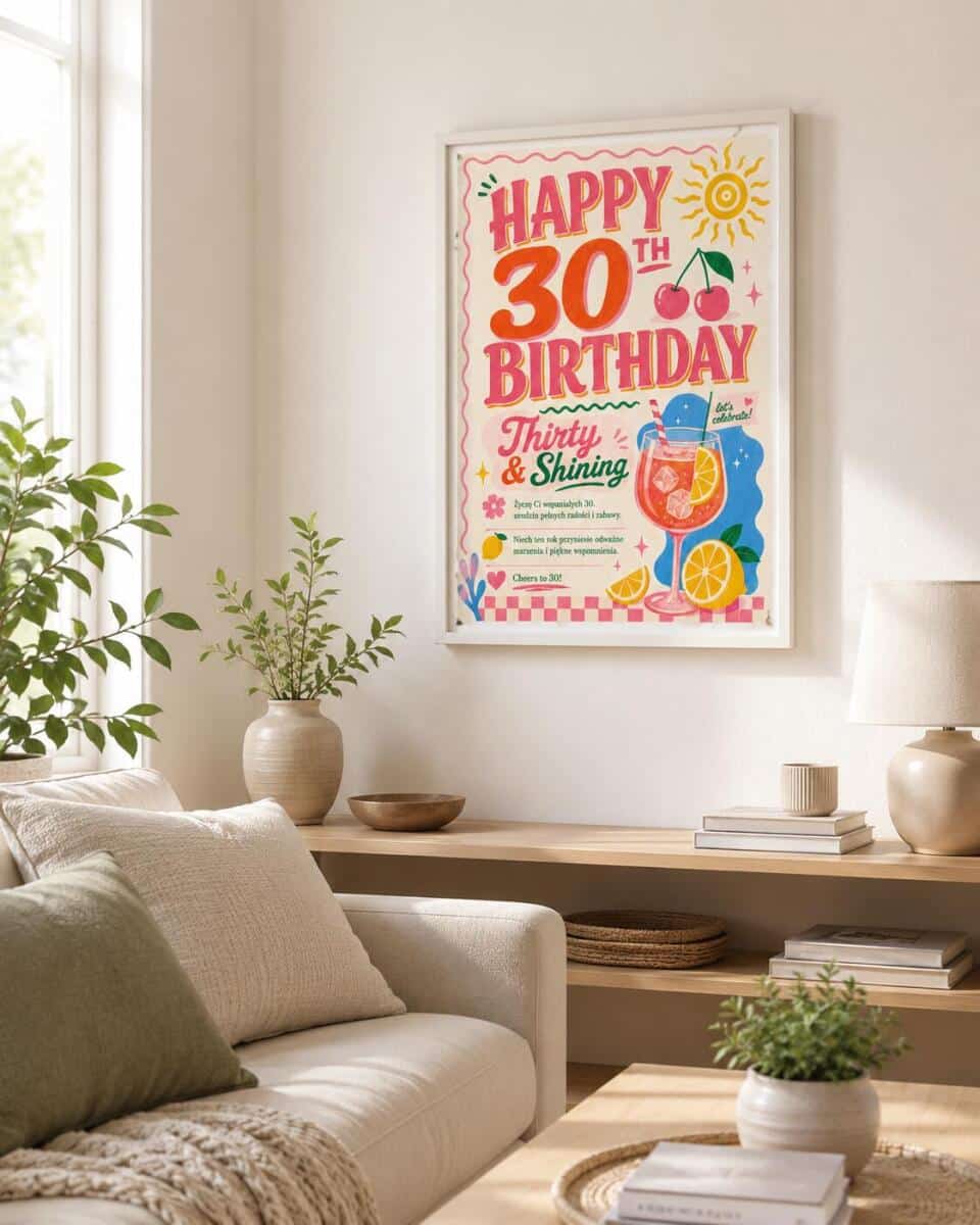 Prezent urodzinowy 30 lat | Plakat na 30 urodziny dla dziewczyny 31026 - zdjęcie 5