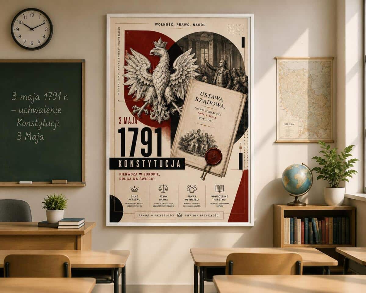 Plakat Patriotyczny- Konstytucja 3 Maja 1791 | Obraz Historia Polski 70138 - zdjęcie 5