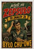Retro Plakat dla Mechanika | Śmieszny Obraz do warsztatu, garażu 76090 - miniaturka 4