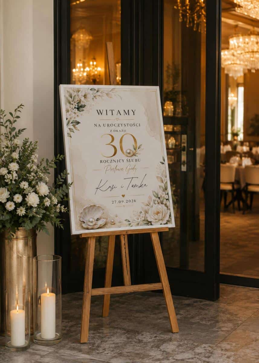 Personalizowana Tablica Powitalna- 30 Rocznica Ślubu, Perłowe Gody, 30 lat małżeństwa 31064 - zdjęcie 2