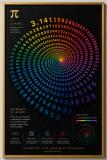 Plakat Naukowy Matematyka – Kolorowa Spirala Liczba Pi π | Plakat do biura, pokoju młodzieżowego 70131 - miniaturka 1