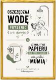 Nowoczesny EKO Plakat do Łazienki – Oszczędzaj Wodę i Papier | Zabawny Obraz do toalety 76077 - miniaturka 4