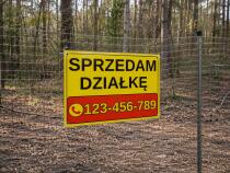 Tablica ogłoszeniowa, informacyjna | PCV | Szyld SPRZEDAM DZIAŁKĘ + numer telefonu - miniaturka 4
