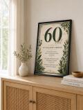 Plakat na 60-tkę dla mężczyzny - Eleganckie życzenia | Prezent na 60 urodziny 31023 - miniaturka 5