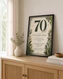 Plakat na 70-tkę dla mężczyzny - Eleganckie życzenia | Prezent na 70 urodziny 31019 - miniaturka 4