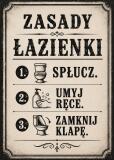 Plakat do WC w stylu Retro- Zasady Łazienki 76079 - miniaturka 5