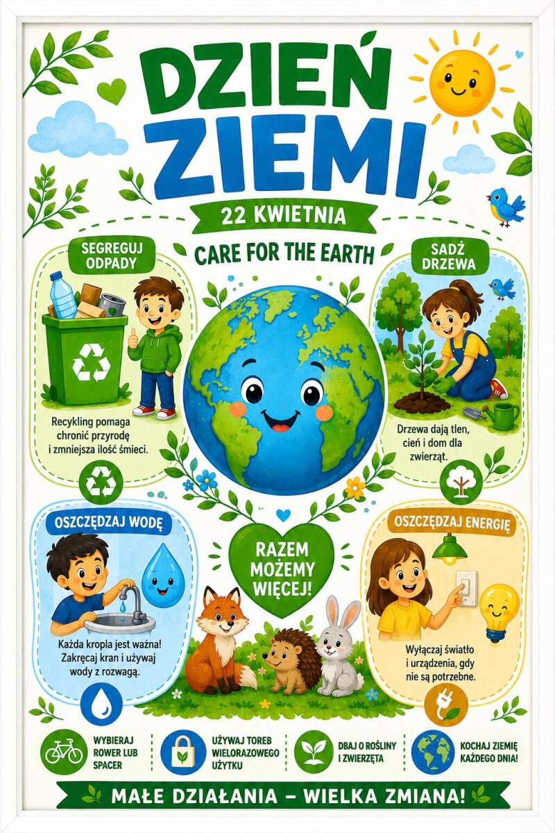 Plakat edukacyjny dla dzieci- Dzień ziemi, Ekologia | Obraz do szkoły, przedszkola 70135 - zdjęcie 2