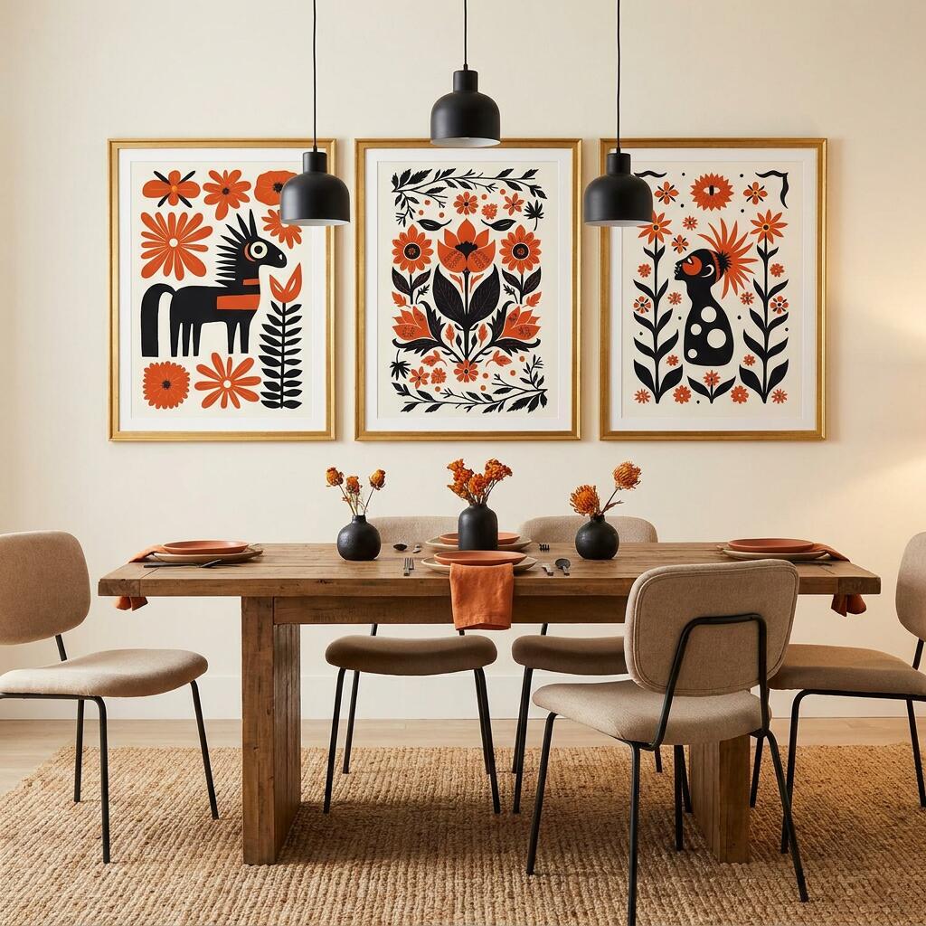 Zestaw 3 Plakatów- Folk Art, Ludowe Wzory | Obrazy na ścianę Folklor 42264 - zdjęcie 5