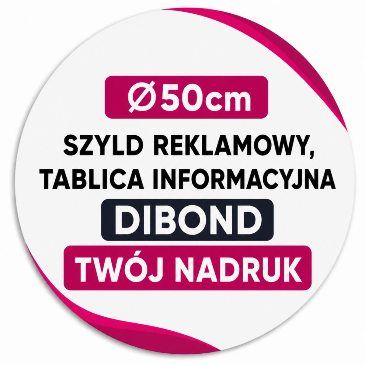 Okrągły Szyld firmowy na zamówienie | DIBOND 50cm  | Zewnętrzna Tablica Reklamowa z Logo