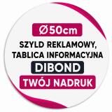 Okrągły Szyld firmowy na zamówienie | DIBOND 50cm  | Zewnętrzna Tablica Reklamowa z Logo - miniaturka 1