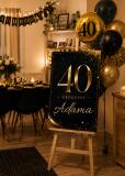Elegancka Tablica Powitalna na 40 urodziny | Dekoracja na czterdziestkę Glamour 31077 - miniaturka 4